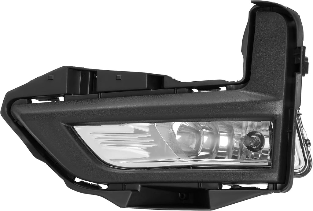 HECASA Front Upper + Lower Grille + Fog Light Kit Compatible with 2017-2020 Nissan Rogue Bumper Radiator Hood Grill Assembly Plastic Chrome&Painted Black+Silvery+Clear Lens