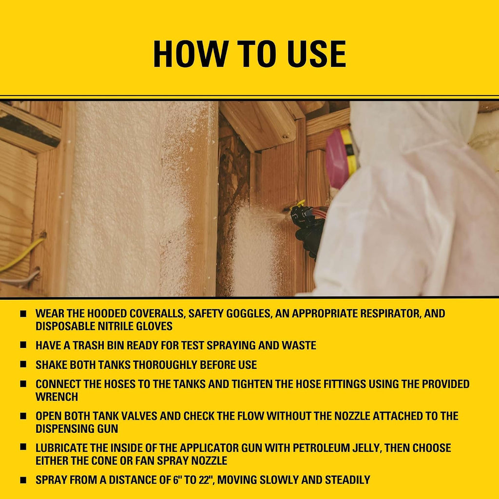 STANLEY F 994C Supercoat Canister Spray Foam Insulation Kit (200 Board Feet) - Class A Fire Rated Closed Cell Two Component Foam Sealant for Wall, Attic, Garage & Crawl Space | Includes Gun & Hose