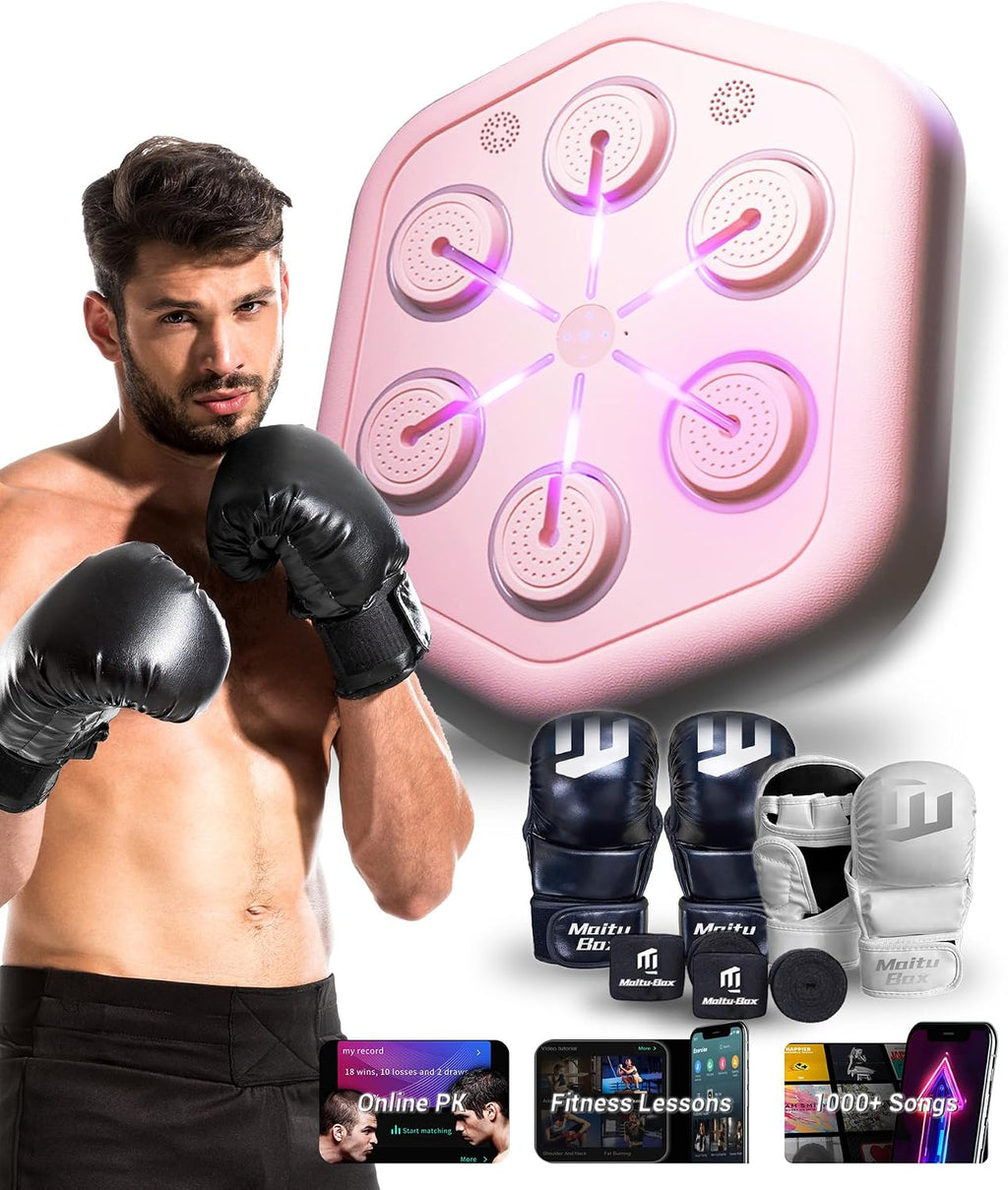 2026 Upgraded Music Boxing Machine M5, Smart Wall-Mount Punching Bag with 24H Standby, 4000+ Music, 160 Synced LED Lights, APP Control, Stereo Sound, Wall-Mount Punching Bag for Home Gym
