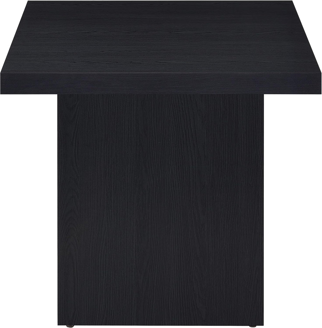 Coaster Home Furnishings - Devar - Wood - Square End Table with Thick Top, Plinth Base, Scratch Resistance and Blocky Frame - Living Room - 23.5-Inch - Black - 706277