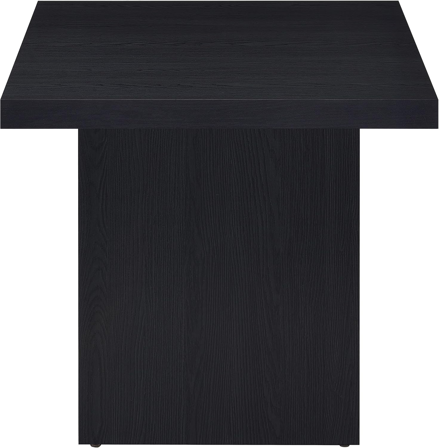 Coaster Home Furnishings - Devar - Wood - Square End Table with Thick Top, Plinth Base, Scratch Resistance and Blocky Frame - Living Room - 23.5-Inch - Black - 706277