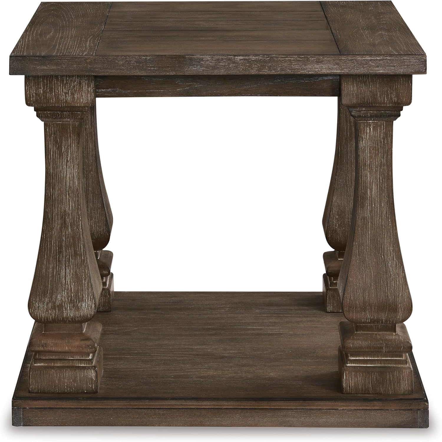 Signature Design by Ashley Johnelle Modern Country Rectangular End Table, Weathered Brown