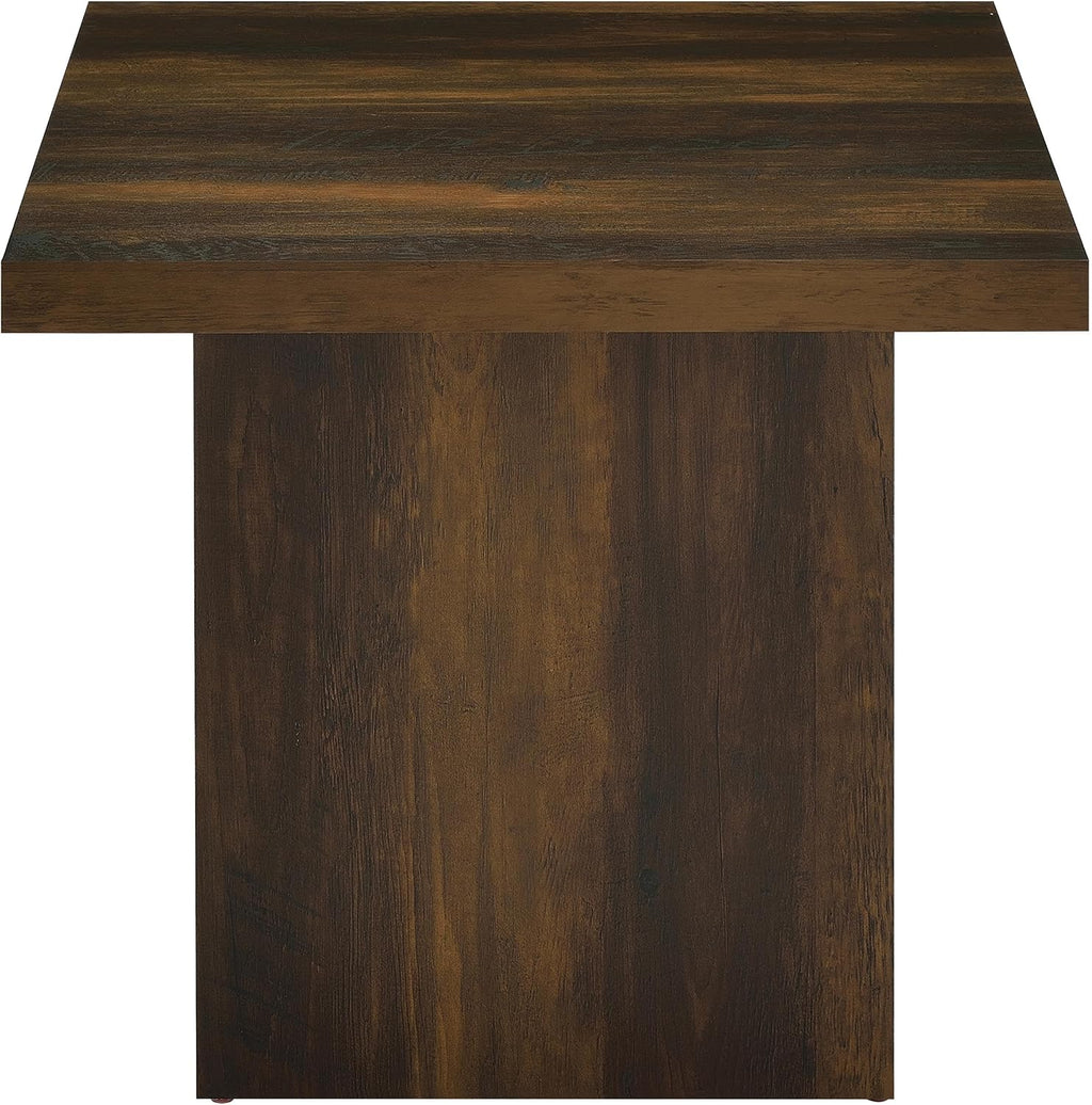 Coaster Home Furnishings - Devar - Wood - Square End Table with Thick Top, Plinth Base, Scratch Resistance and Blocky Frame - Living Room - 23.5-Inch - Dark Pine - 710887
