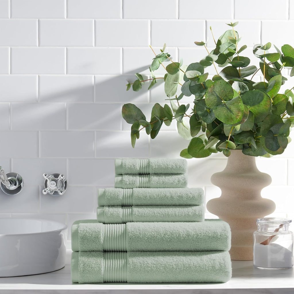 Arkwright Solid Bulk Hand Towels, Case of 60, 100% Cotton 600 GSM Soft Absorbent Guest Bathroom Towels for Hotel, Spa or Vacation Rental, 28 x 16 in, Eucalyptus Green