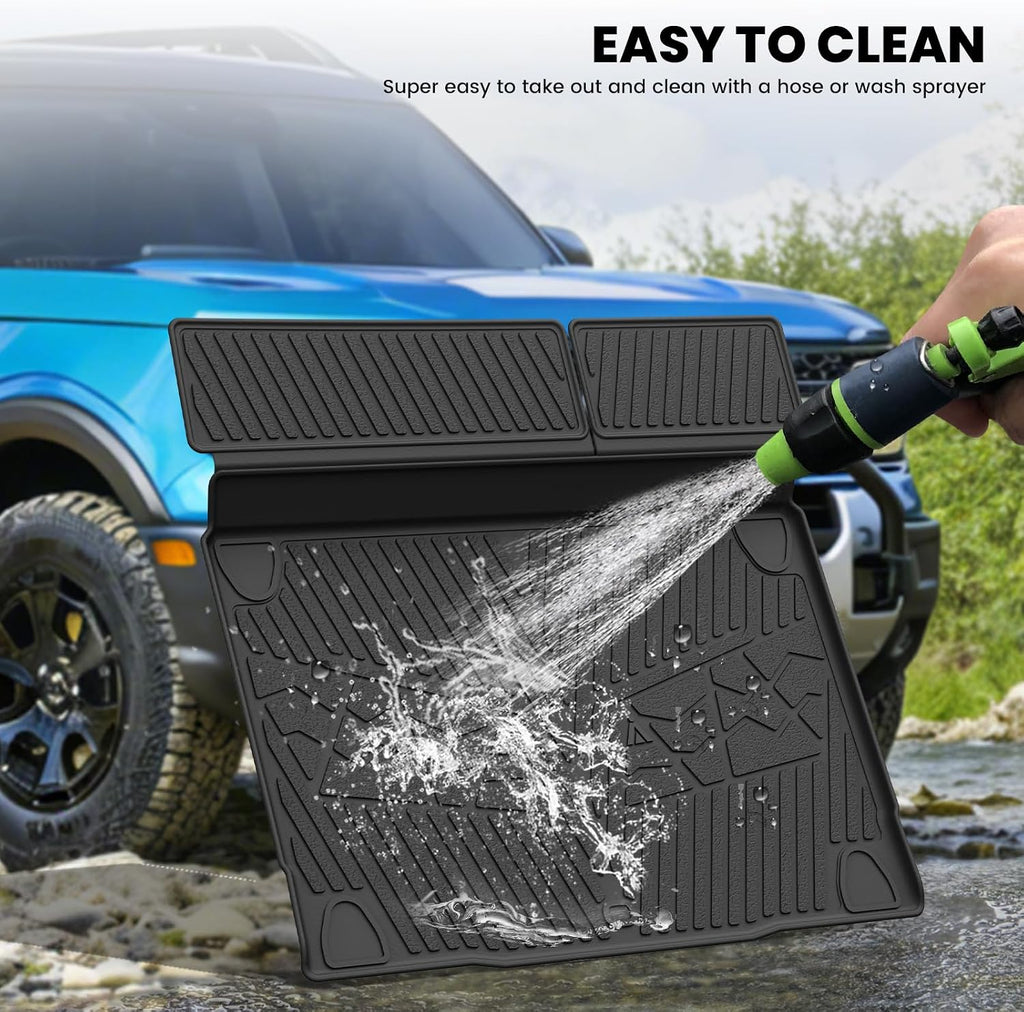 LASFIT Cargo Mat+Rear Back Seat Protector+Underfloor Storage Mat for Ford Bronco 4-Door 2021-2026 TPE All Weather Protection Liners Waterproof Backrest Mat Custom Fit Non-Slip Easy Clean