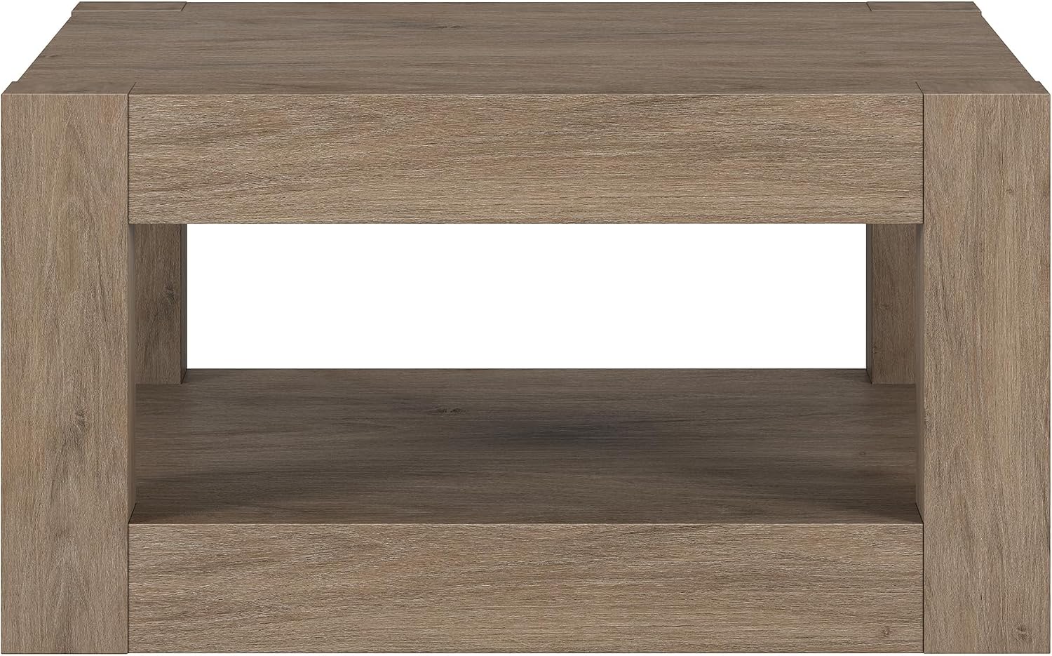 Henn&Hart 32' Wide Square Coffee Table in Weathered Gray, for Home, Living Room, Bedroom, Entertainment Room, Office