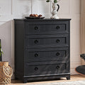 Joaxswe Farmhouse 4 Drawer Dresser for Bedroom, 35' Tall Small Dressers & Chest of Drawers, Rustic Wood Dresser with Metal Handle, Storage Organizer Closet for Living Room, Hallway, Entryway