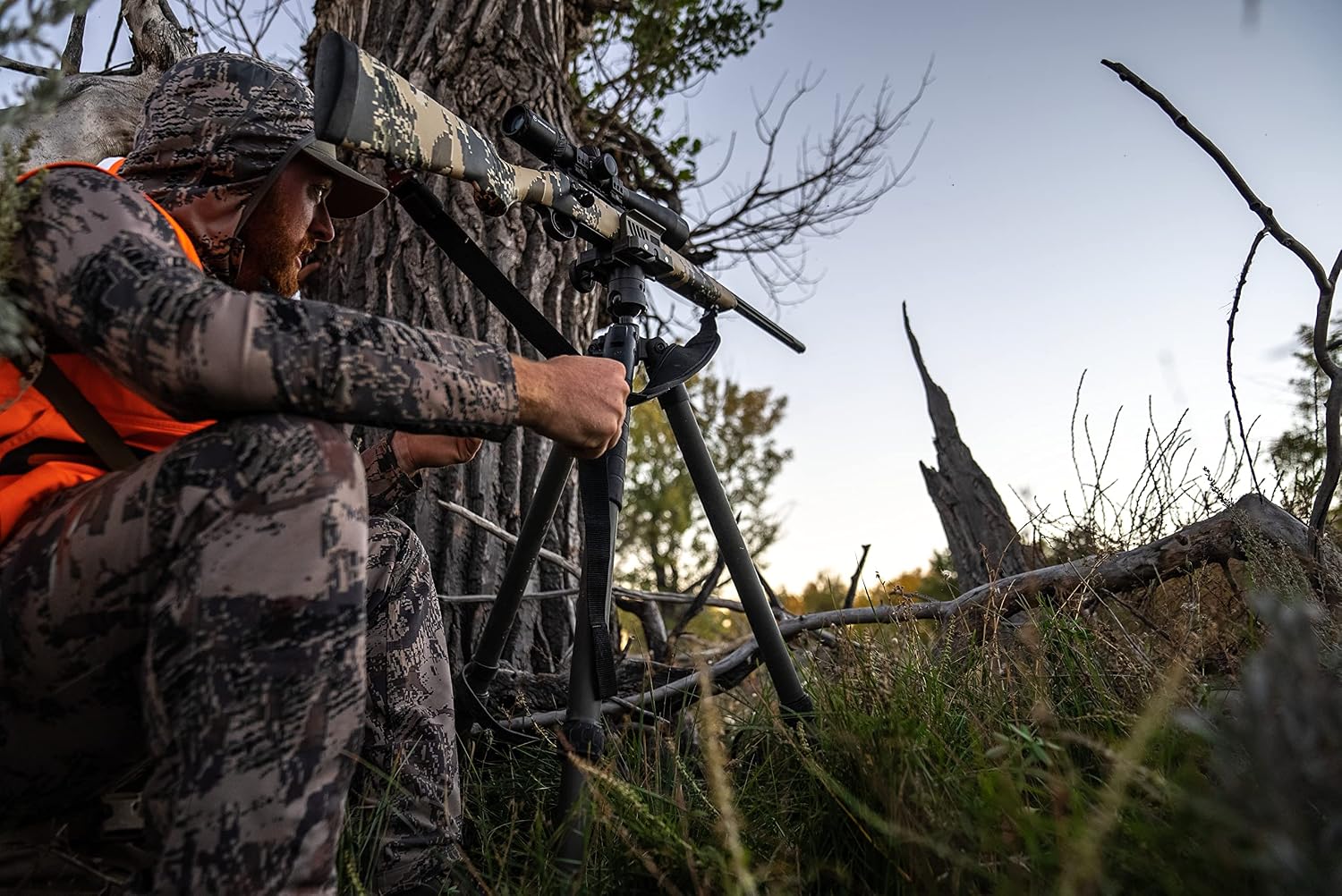 BOG DeathGrip Aluminum Tripod with Durable Frame, Lightweight, Stable Design, Bubble Level, Adjustable Legs, Shooting Rest, and Hands-Free Operation for Hunting, Shooting, and Outdoors