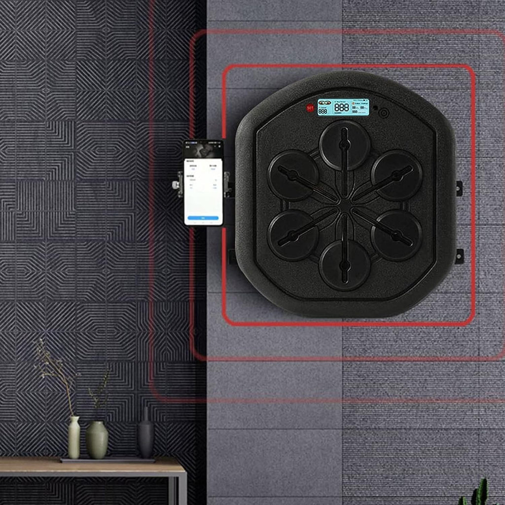 Music Boxing Machine, Smart Boxinghine with Lights and Music, Boxing Exercise Wall Target Portable Wall-Mounted Indoor Fitness Training Boxing Mat for Children and Adults