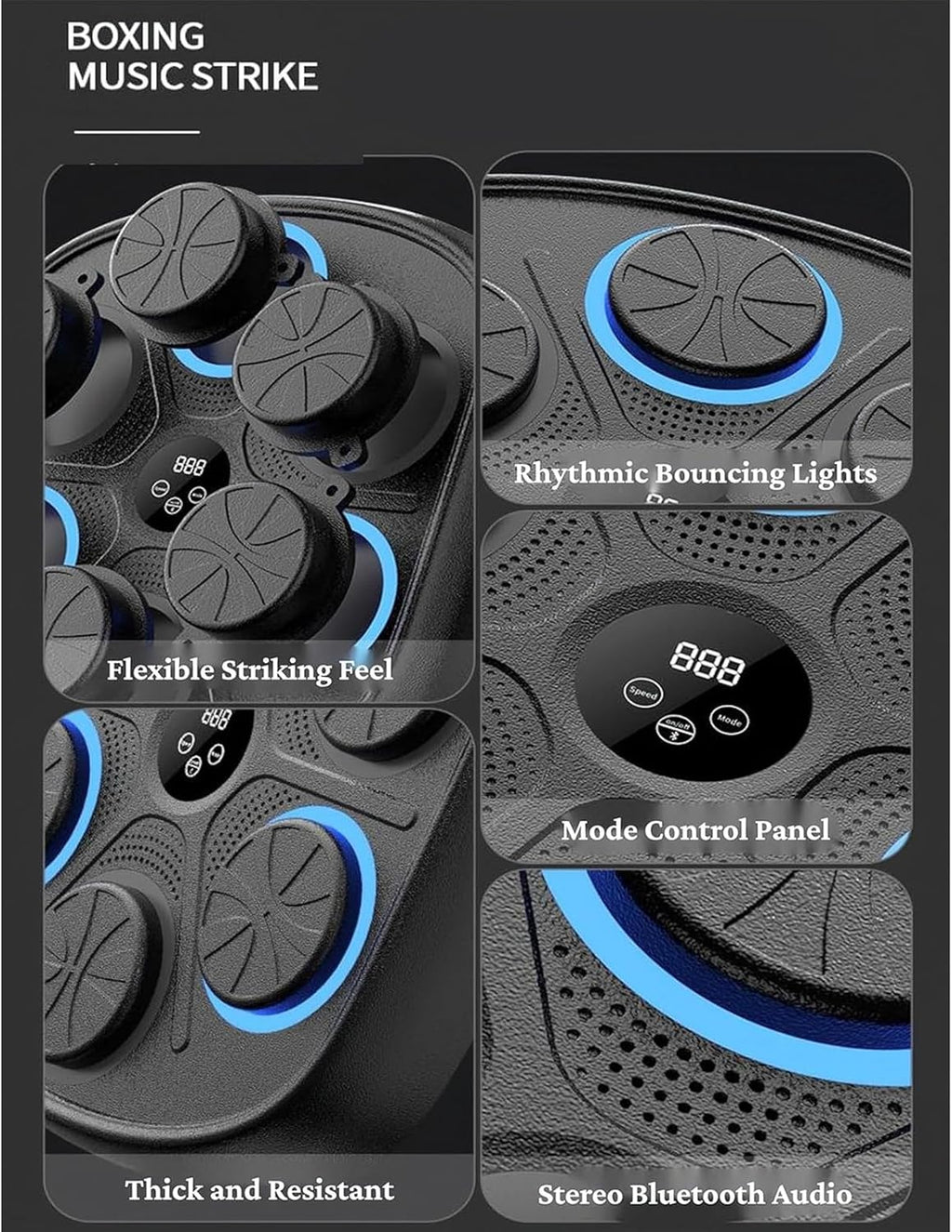 Musical Boxing Machine, Music Electronic Boxing Wall Target, Boxing Training Punching Equipment, Electronic Focus Agility Training Digital Boxing for Kids and Adults