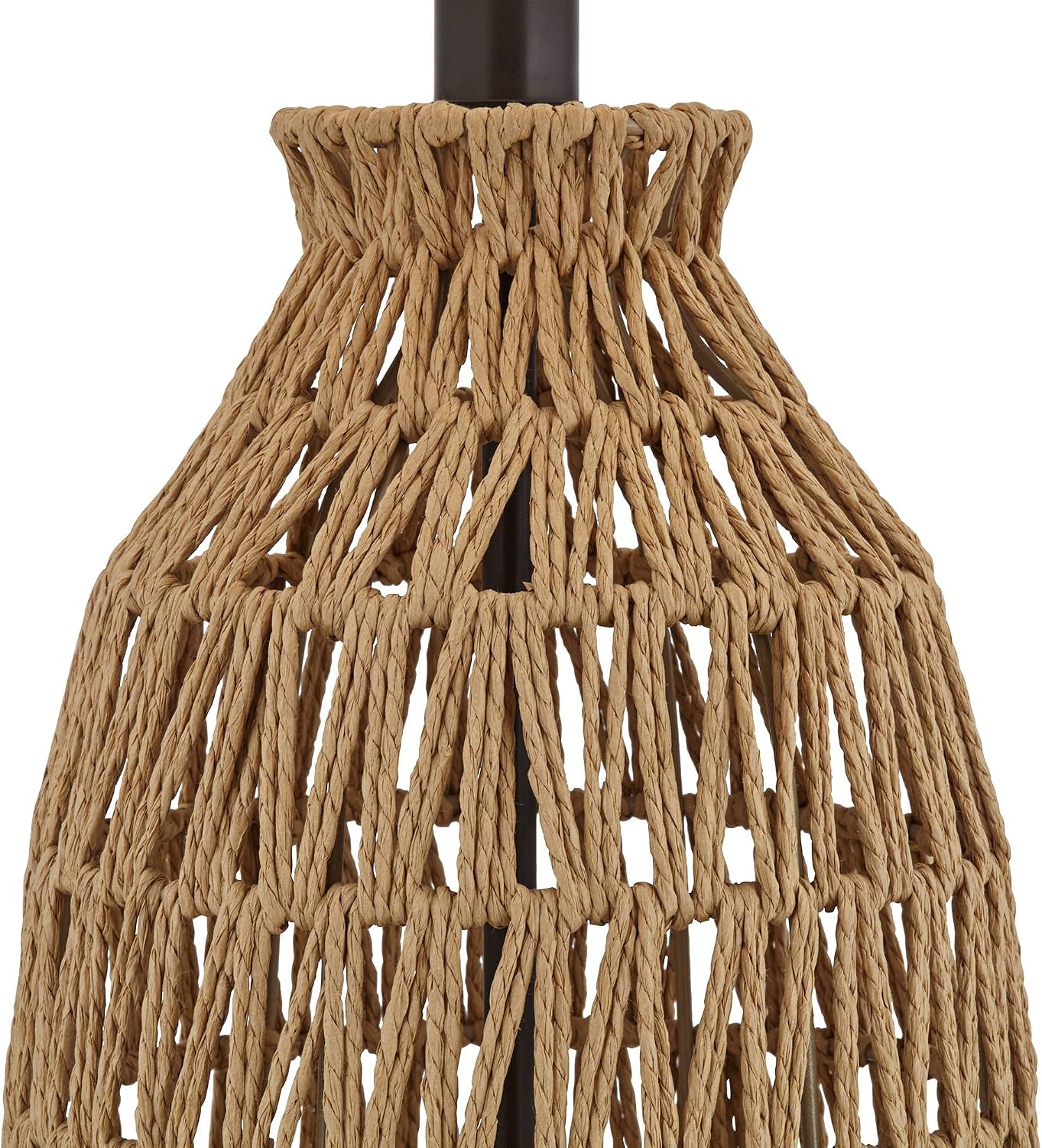 360 Lighting San Carlos Coastal Cottage Core Modern Table Lamp 29' Tall Natural Rattan Wicker Bronze Oatmeal Fabric Tapered Drum Shade for Bedroom Living Room House Home Bedside Nightstand Office