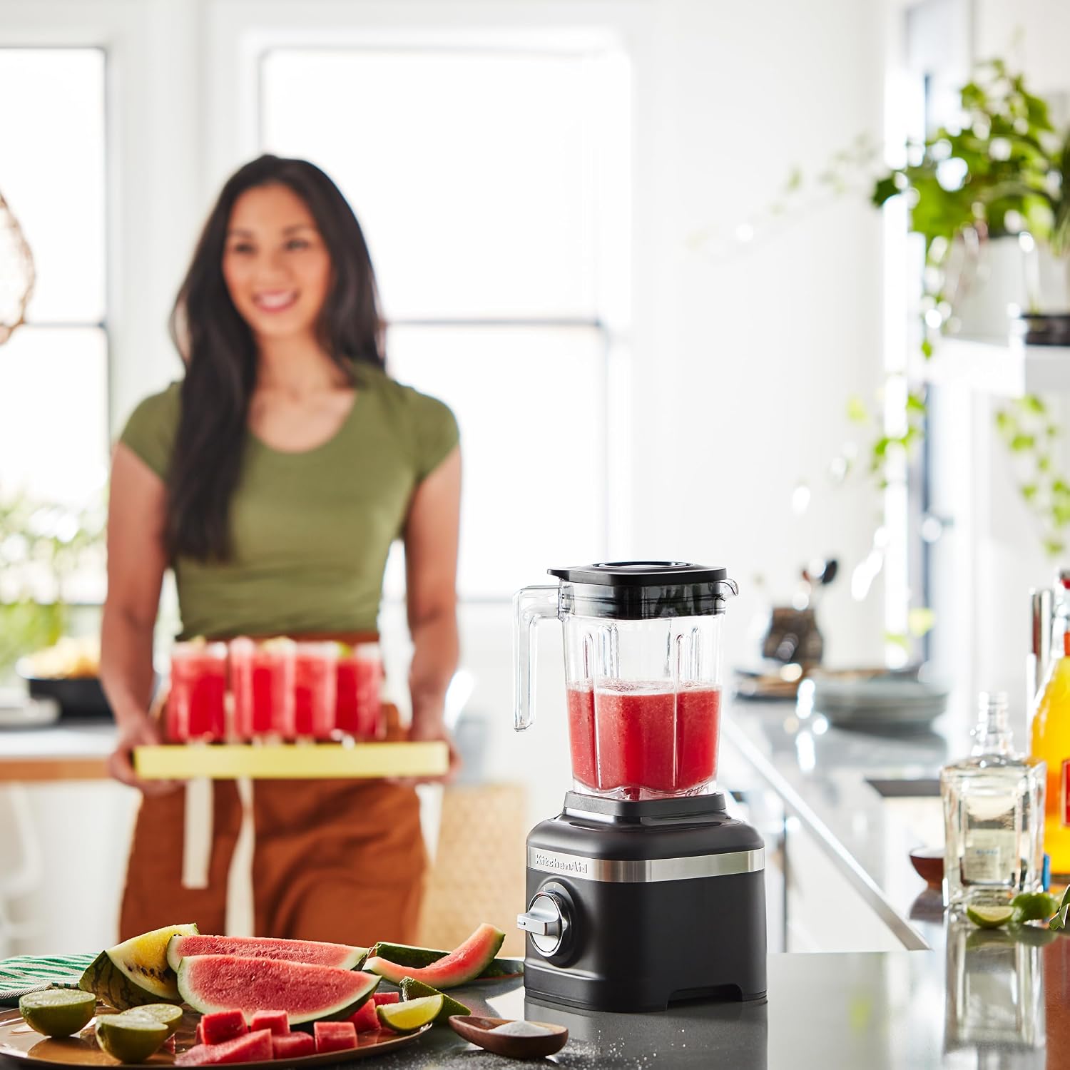 KitchenAid K150 3 Speed Ice Crushing Blender with 2 Personal Blender Jars - KSB1332Y - Black Matte