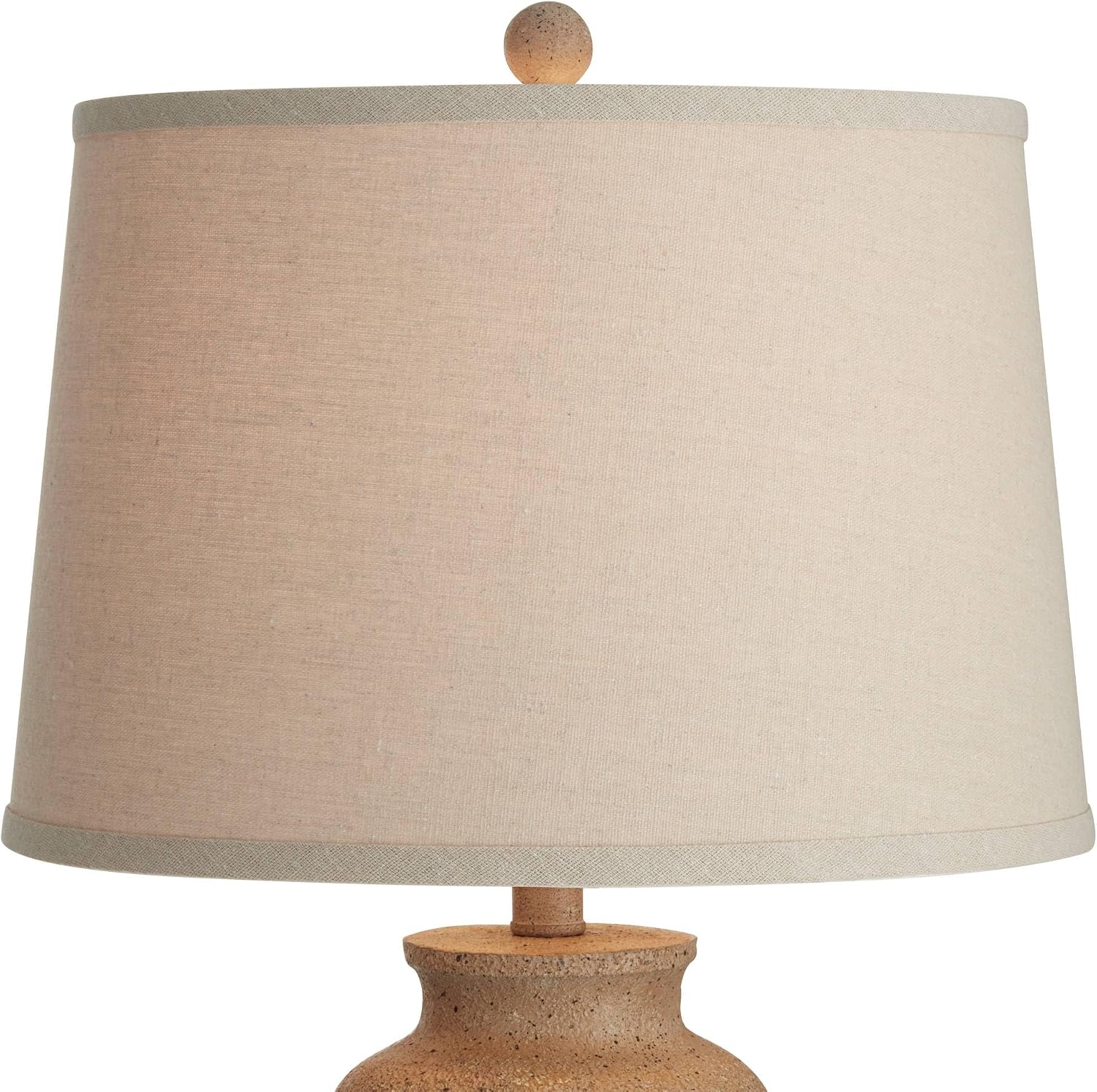 Regency Hill 25 1/2' High Farmhouse Rustic Coastal Country Cottage Table Lamps Set of 2 Beige Fabric Oatmeal Shade Living Room Bedroom Bedside Nightstand House Office Home Reading Kitchen Entryway