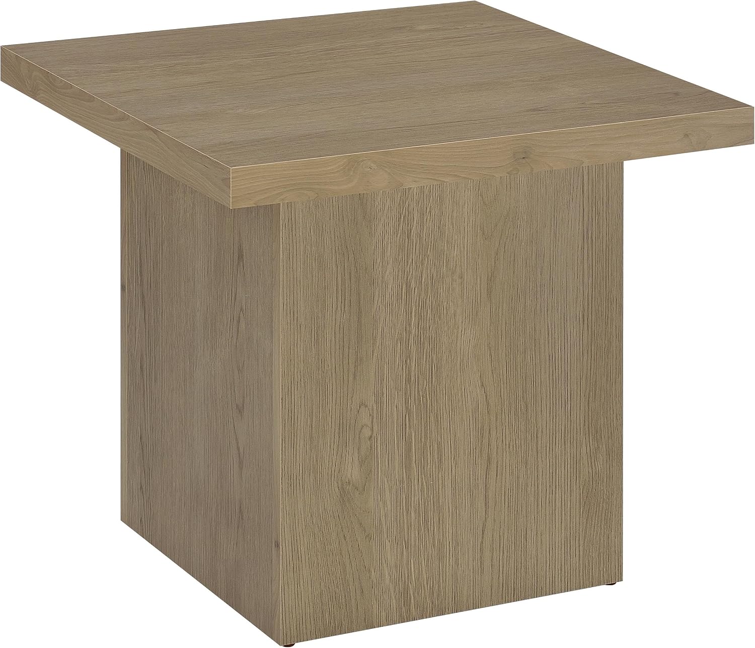 Coaster Home Furnishings - Devar - Wood - Square End Table with Thick Top, Plinth Base, Scratch Resistance and Blocky Frame - Living Room - 23.5-Inch - Latte - 710917