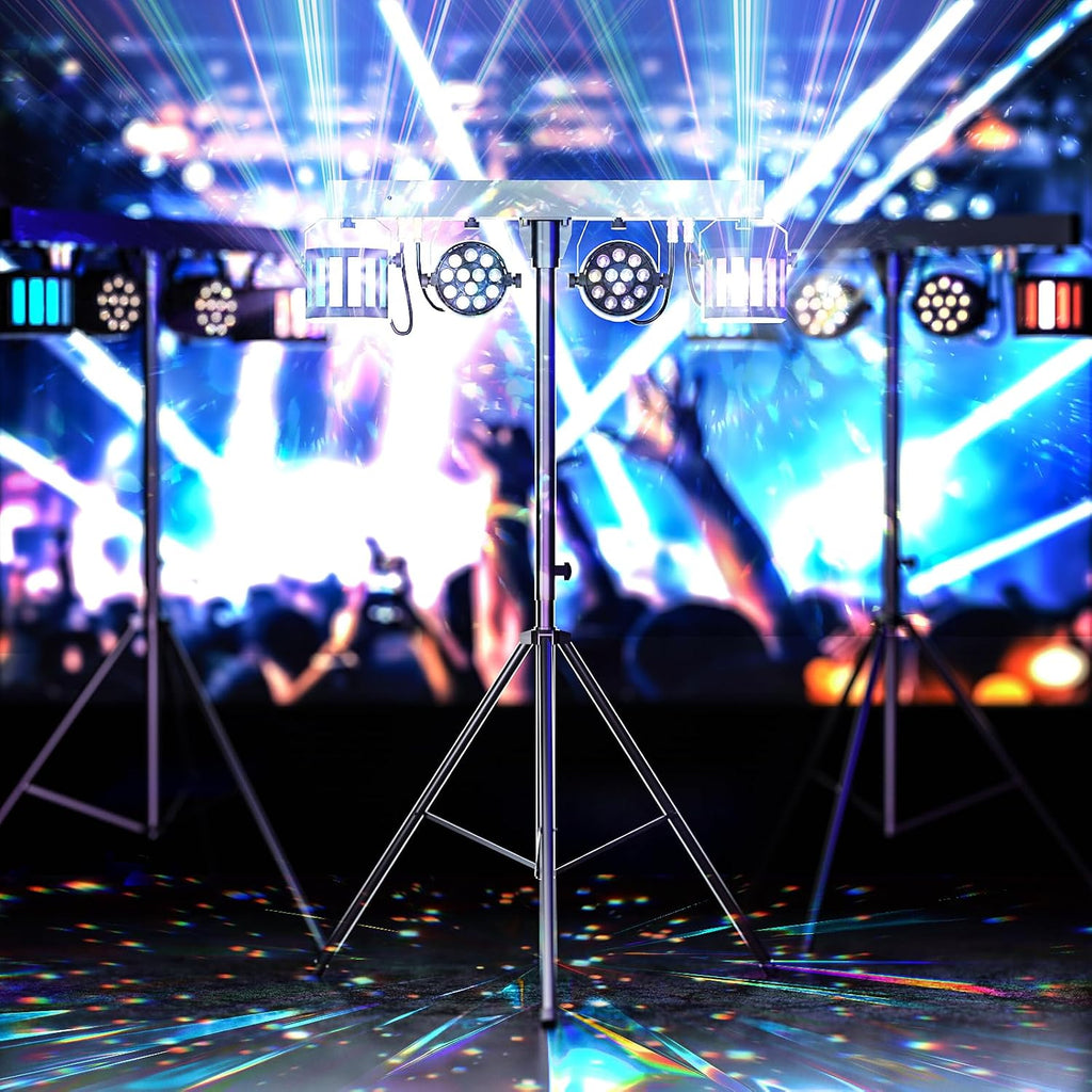 5 in 1 DJ Lights with Stand Combination Party Light Dj Disco Lights Stage Lighting for Parties 3/6/15CH with Sound Activated,DMX,Remote Control Strobe LED Par Light for Weddings Birthday KTV-1PC