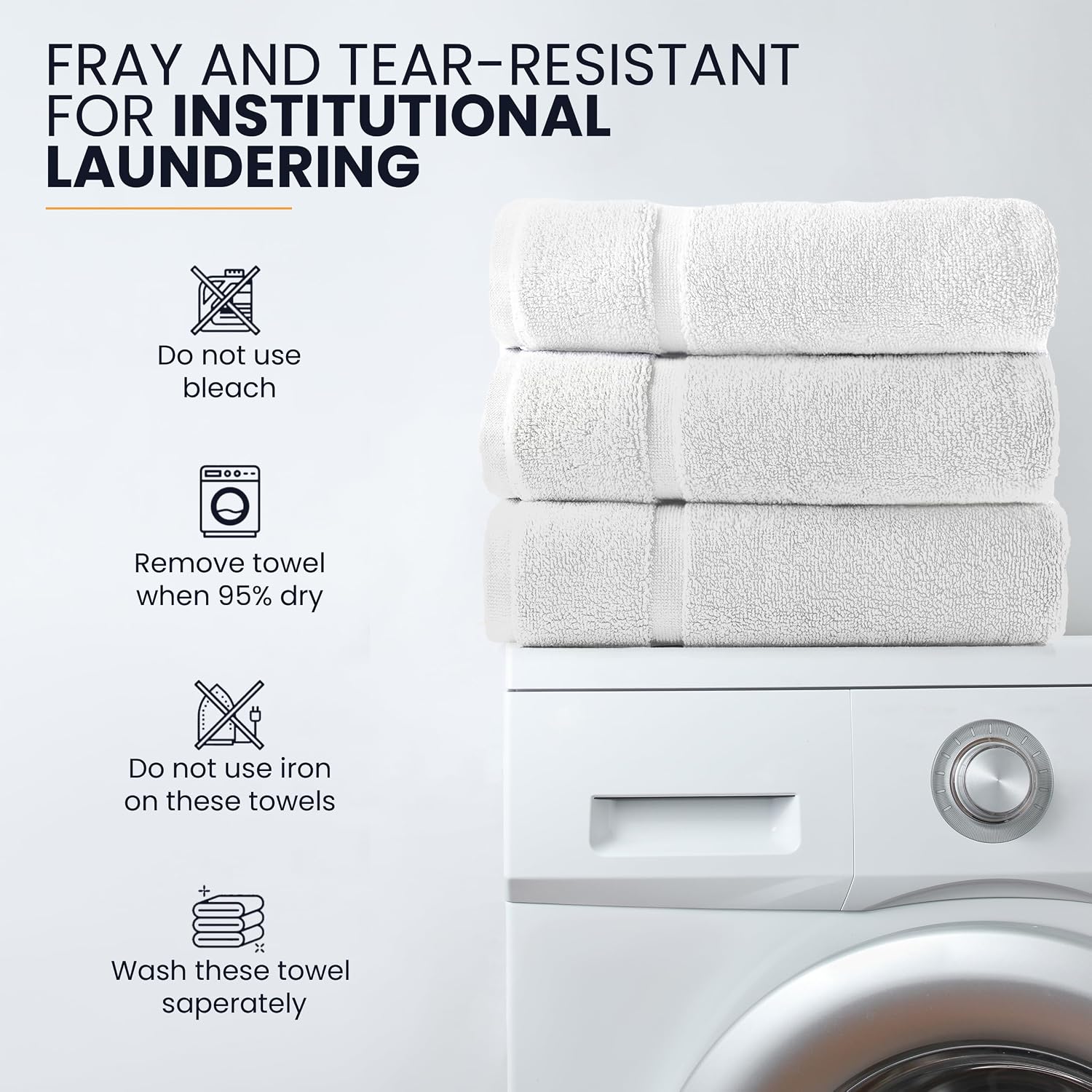 belem Fast Drying Hotel Bath Towels - 27x54 - Pack of 36 White Large Bath Towels Bulk - 3 Dozen Wholesale Economy Bath Towel Set – Lightweight, Soft & Quick Drying – 13.5 lbs/Dozen (010605)