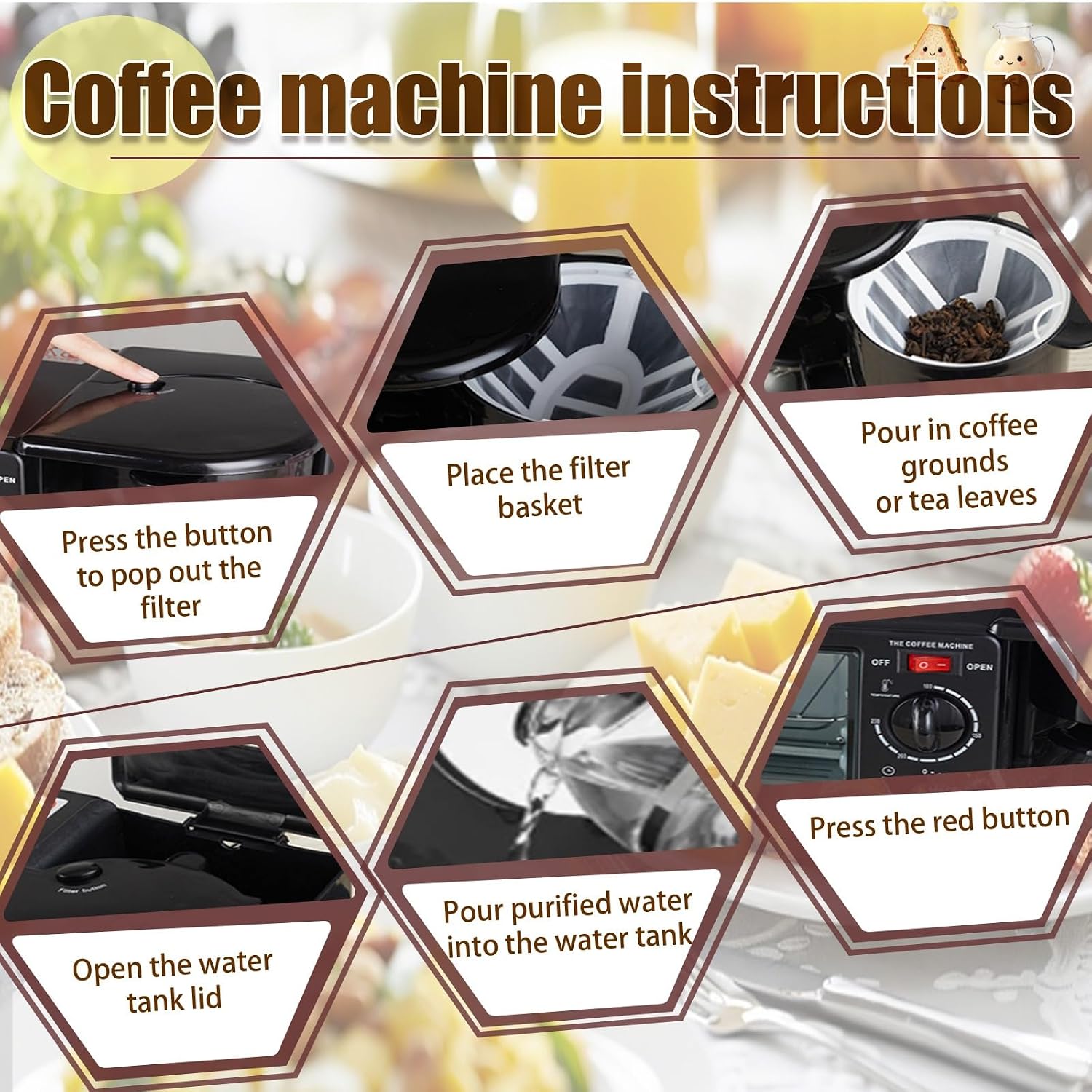 Breakfast Center 4-in-1 with Coffee Maker, Non-stick Skillet, 7L Toaster Oven and Dual Heating Elements, Compact Kitchen Appliance for Apartments and Dorm Living