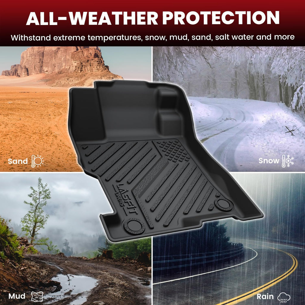 LASFIT Floor Mats for Honda Accord Sedan 2012 2011 2010 2009 2008, All Weather Custom Fit TPE Floor Liners 1st & 2nd Row, Black (Not for Coupe)
