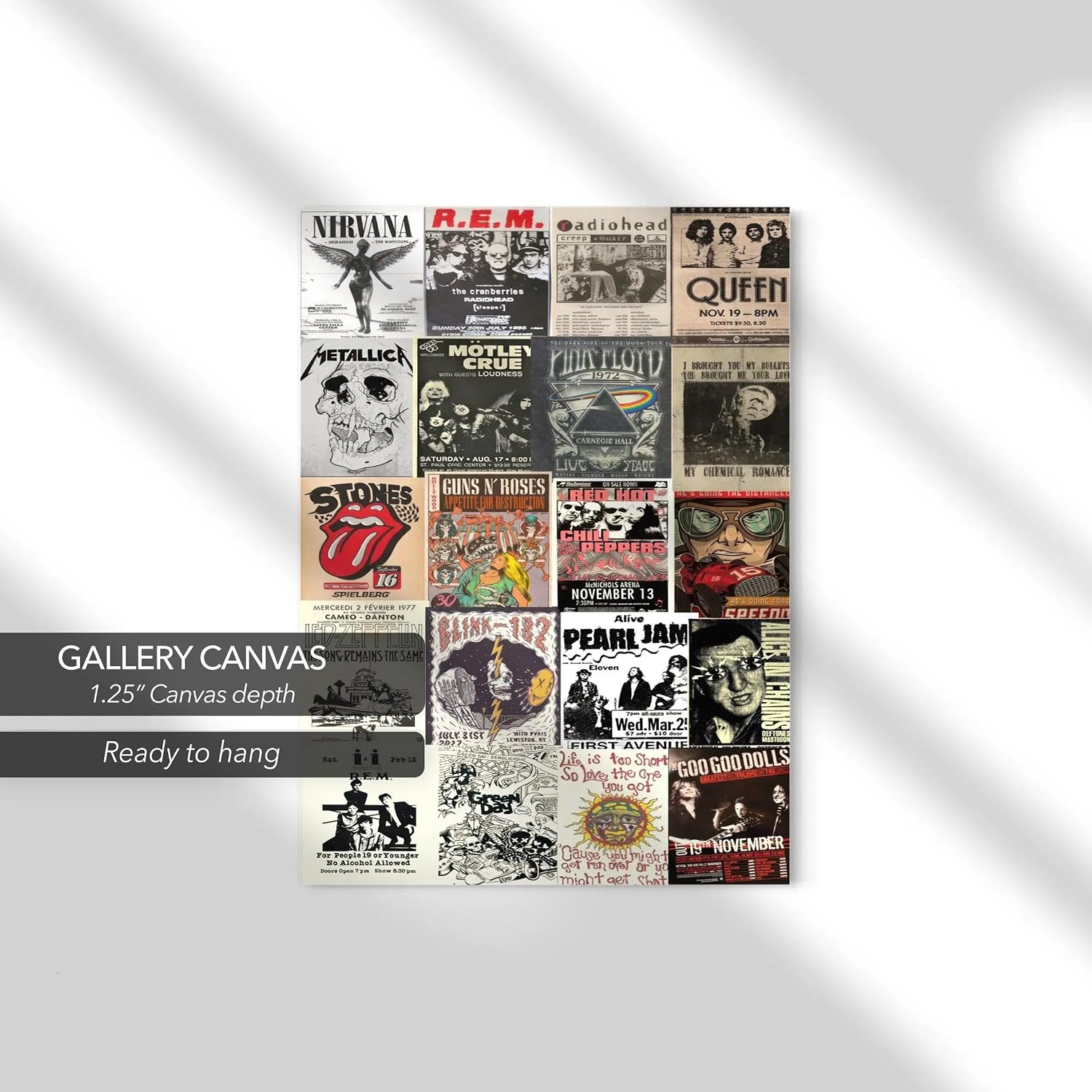 Canvastoria Rock 'n' Roll Legends Wall Art – Iconic Music Canvas Poster Print | Vintage Rock Band Collage for Music Lovers