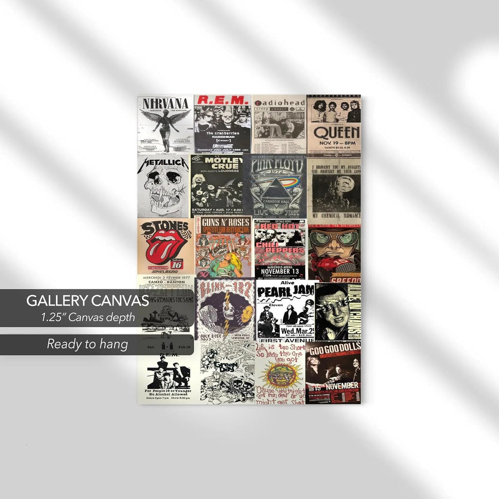 Canvastoria Rock 'n' Roll Legends Wall Art – Iconic Music Canvas Poster Print | Vintage Rock Band Collage for Music Lovers