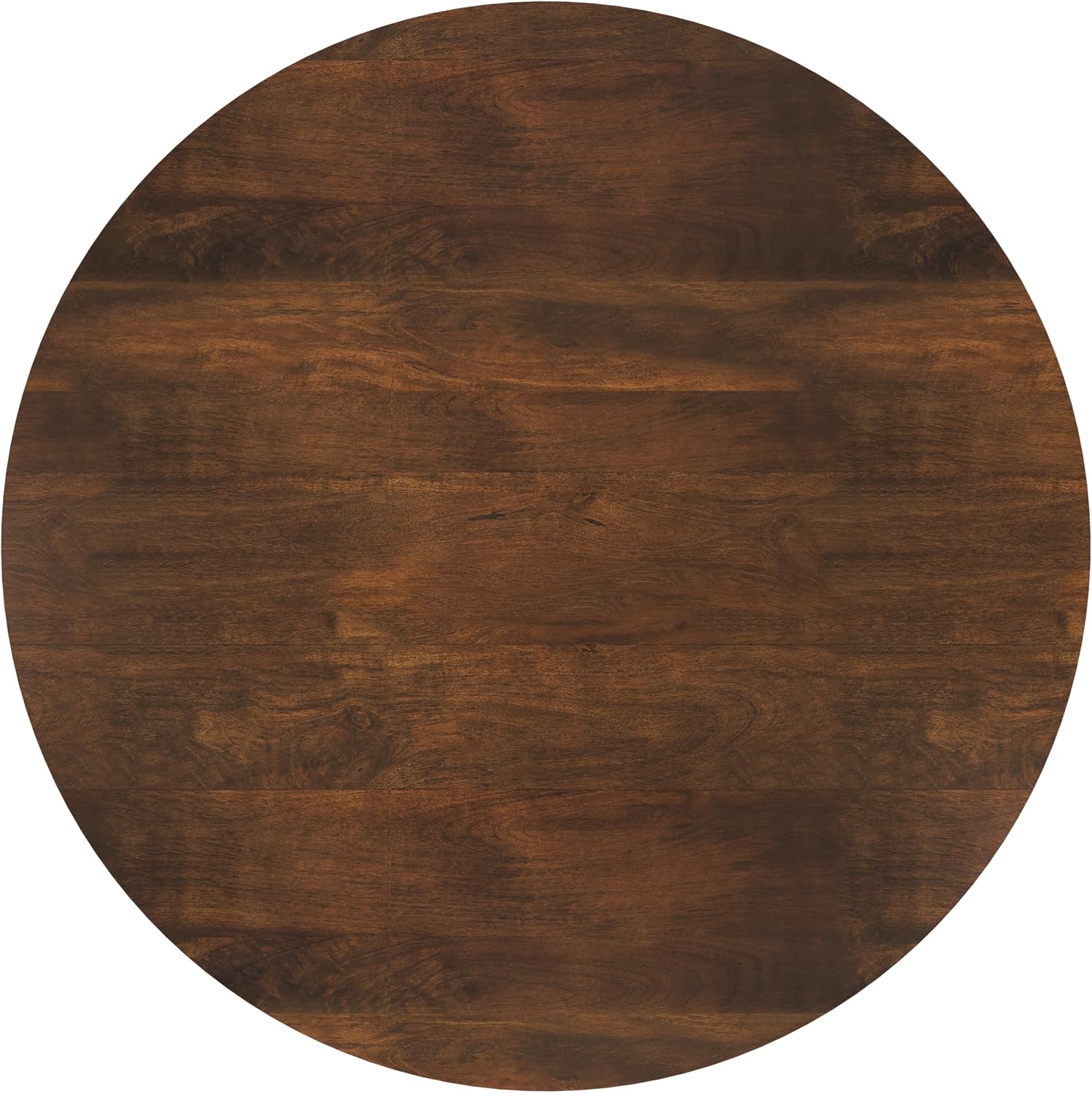 SIMPLIHOME Rayburn Drum Coffee Table - 38 inch Wide Solid Mango Wood Round Living Room Table in Walnut Brown, Modern Urban Center Table for Family Room with Black Metal Legs and Large Surface