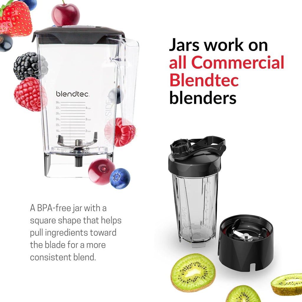 Blendtec Connoisseur 825 Commercial Blender with WildSide+ Jar (96 oz), Includes Blendtec Q Series Sound Enclosure, Strongest & Quietest Commercial-Grade Power, 30 Pre-programmed Cycles, Black