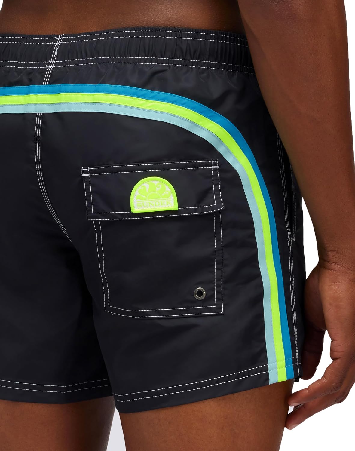 SUNDEK Mens Elastic Waist Boardshort, Swim Trunks 14' Length 5' Inseam
