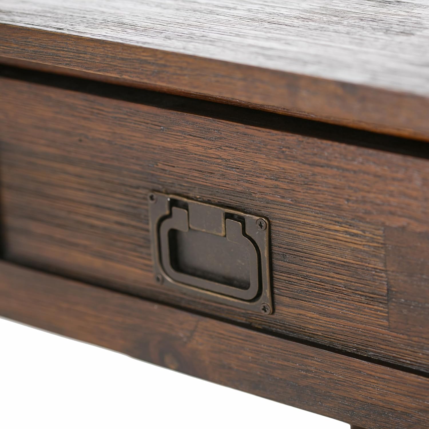 SIMPLIHOME Monroe End Table - 22 inch Wide Solid Acacia Wood Side Table in Distressed Charcoal Brown, Rustic Accent Table for Living Room or Bedroom with Drawer and Shelf