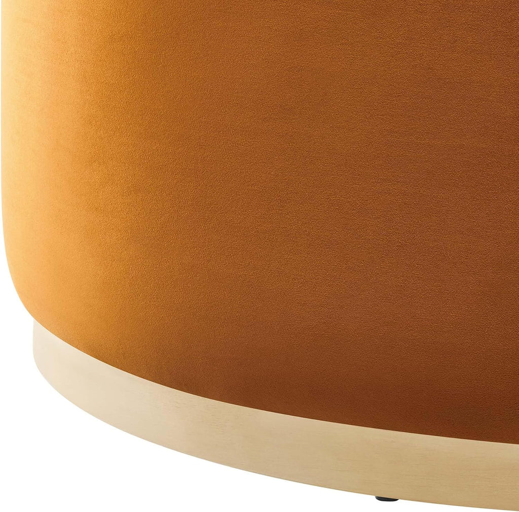 Modway Large 38' Round Performance Velvet Upholstered Upholstered Ottoman
