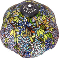 22 Inch Lamp Shade Replacement Only Tiffany Stained Glass Christmas Home Decor Blue Wisteria Design Lampshades Flower Green Leaves Light Cover for Table Lamp Pendant Light Floor Lamp