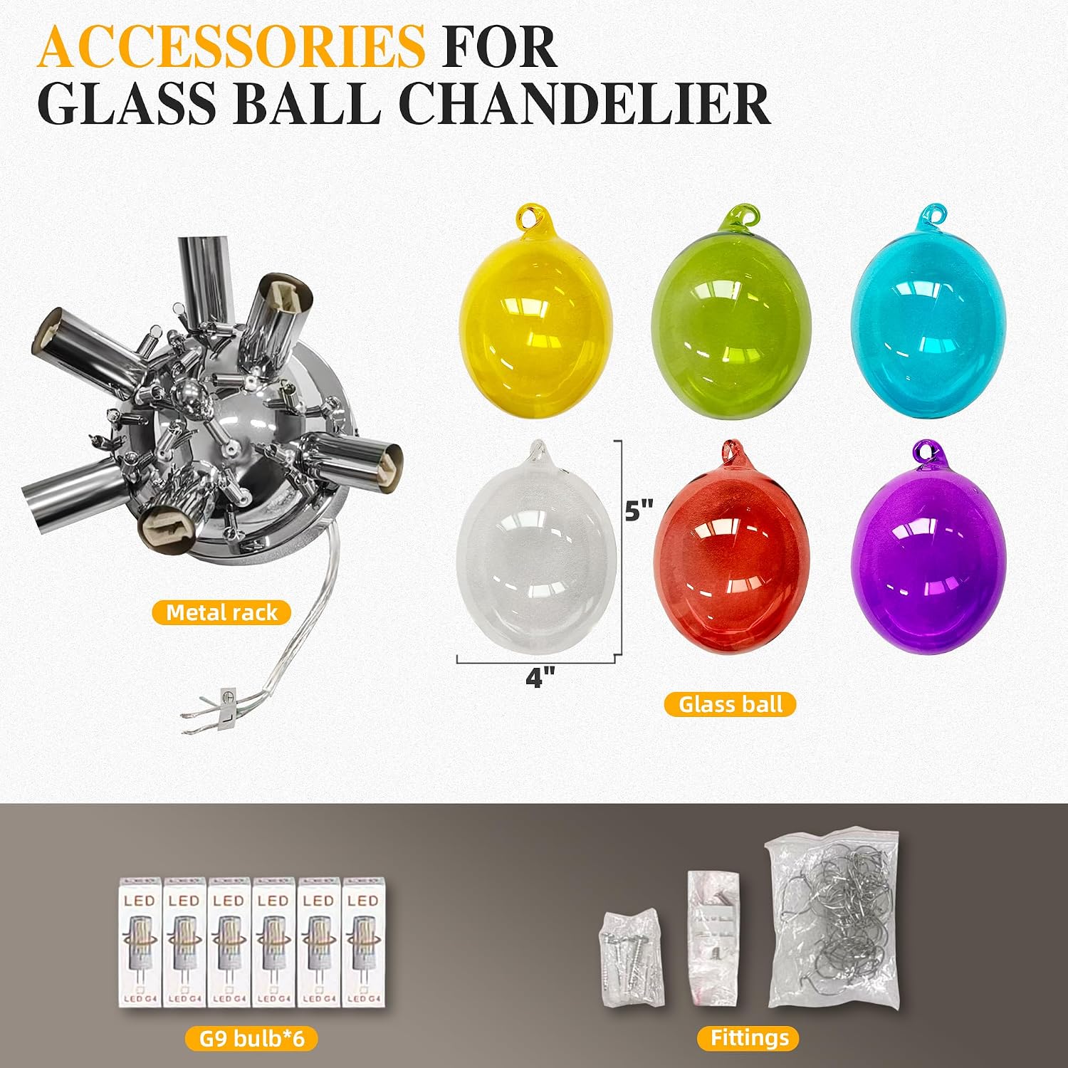 Semi Flush Mount Bubble Chandelier,Close to Ceiling Light Fixtures,16' Modern Bubble Balloon Glass Chandelier with Colorful Globe Glass Shades Pendant Light (Colorful Ceiling, 20 inch)
