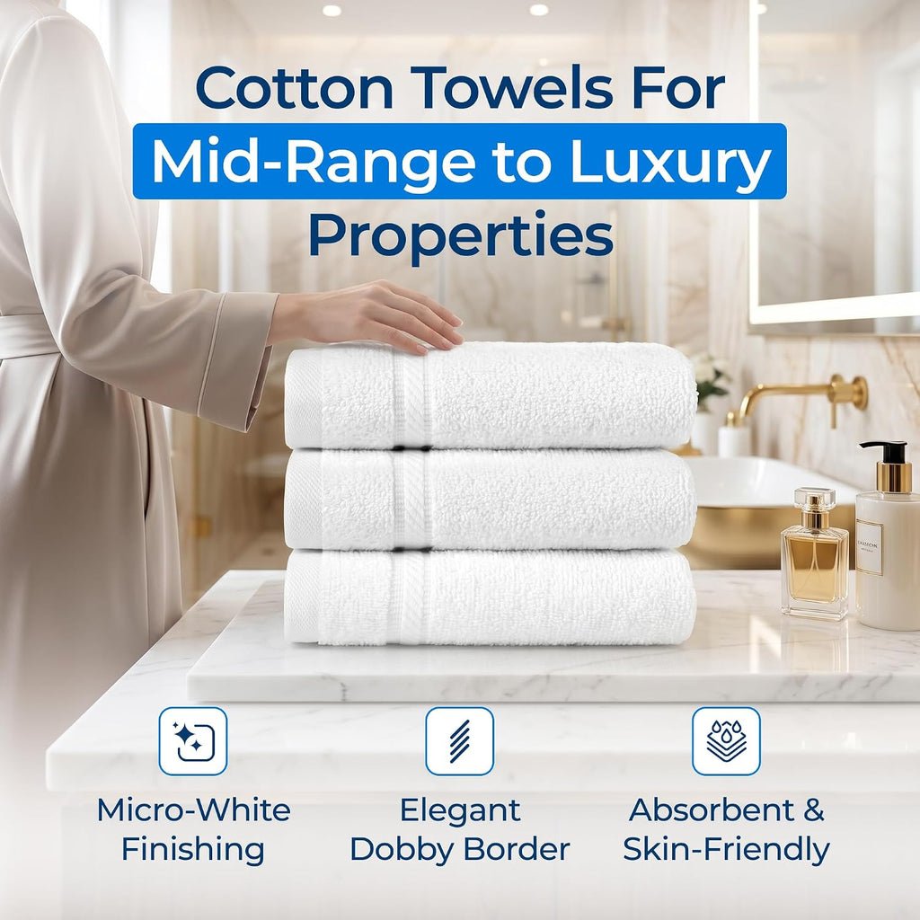 belem Luxury Bulk Bath Towels 24x50 – 60 Pack – 100% Cotton Ultra Soft & Plush, Highly Absorbent & Multipurpose Quick Drying Hotel Quality Towels for Hotels, Resorts, Pool, Gym, Spa & Salon