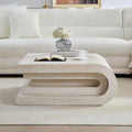 Square Coffee Table 33.86' Faux Marble Pattern Wood Center Table with Layered Base for Living Romm Apartment, No Need Assembly