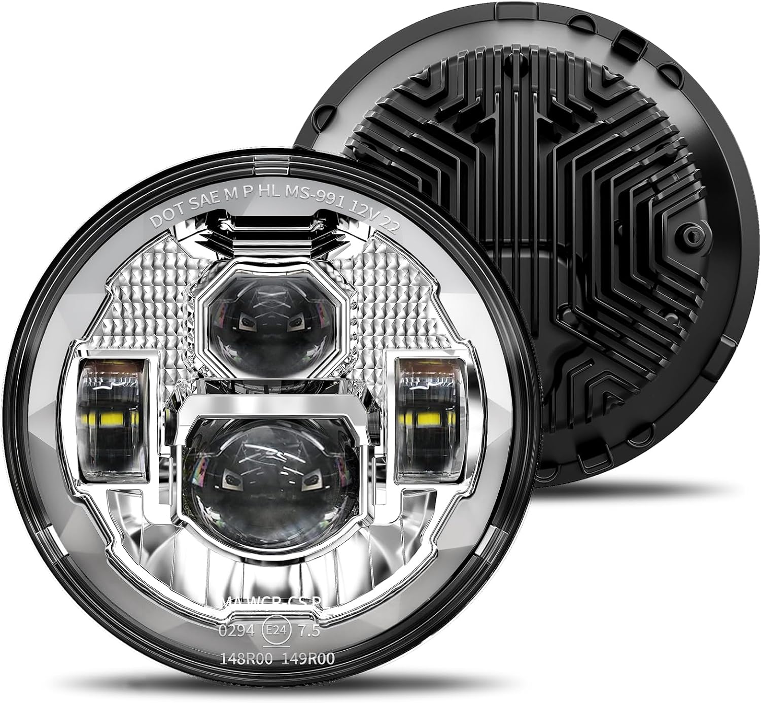 HWSTAR New Upgraded 1000% Bright Anti-glare 7 Inch Led Headlights Round Compatible with Jeep Wrangler JK JKU TJ LJ toyota Austin buick MG Nissan Subaru volvo Honda etc DOT H6024 Hi/Low Sealed Beam