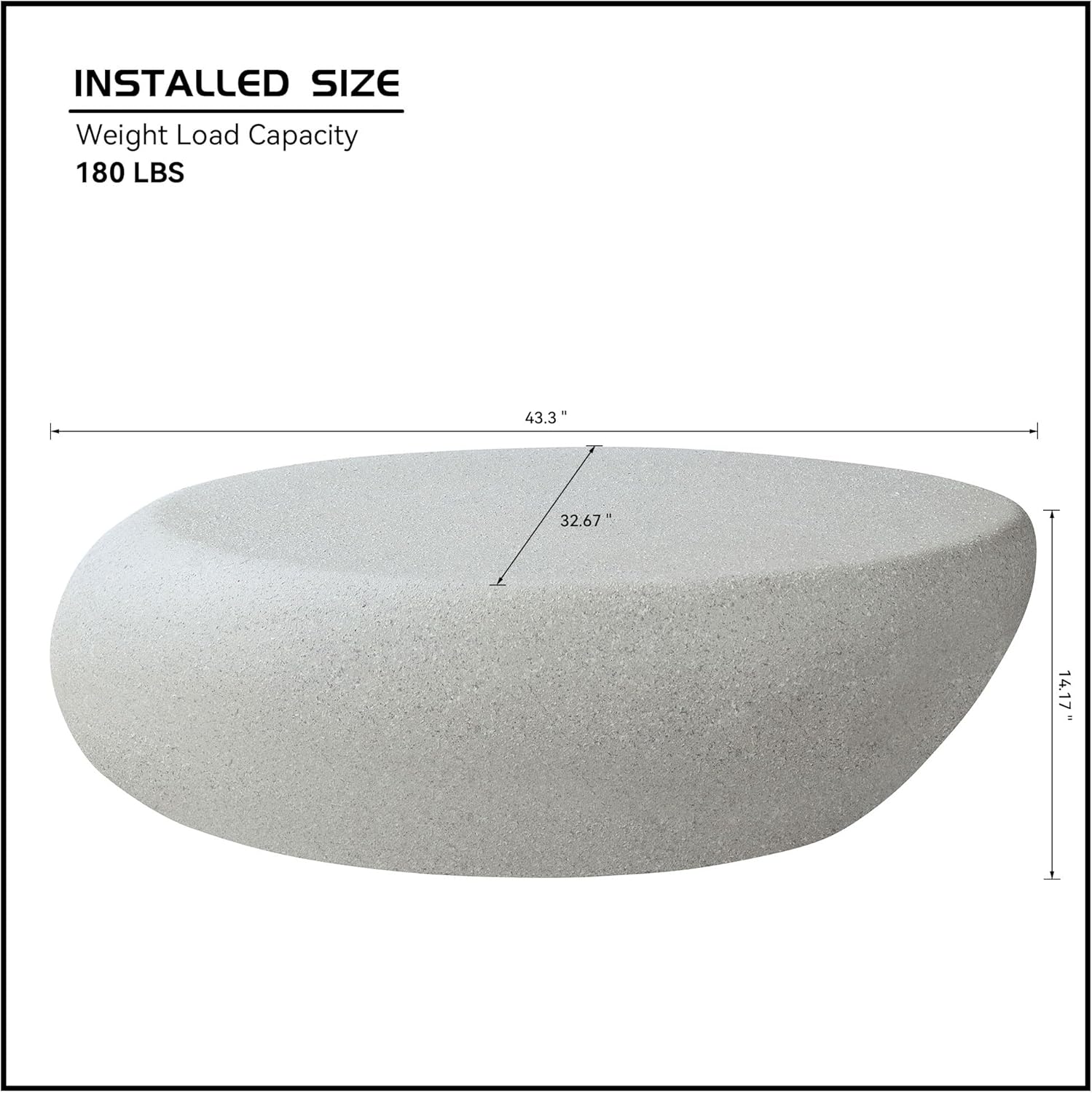 Nesting Coffee Tables Set of 2, Oval Faux Stone Coffee Table with Side Table, Modern Fiberglass Center Table & Accent Side Table Set for Living Room Apartment Office, No Need Assembly, Beige