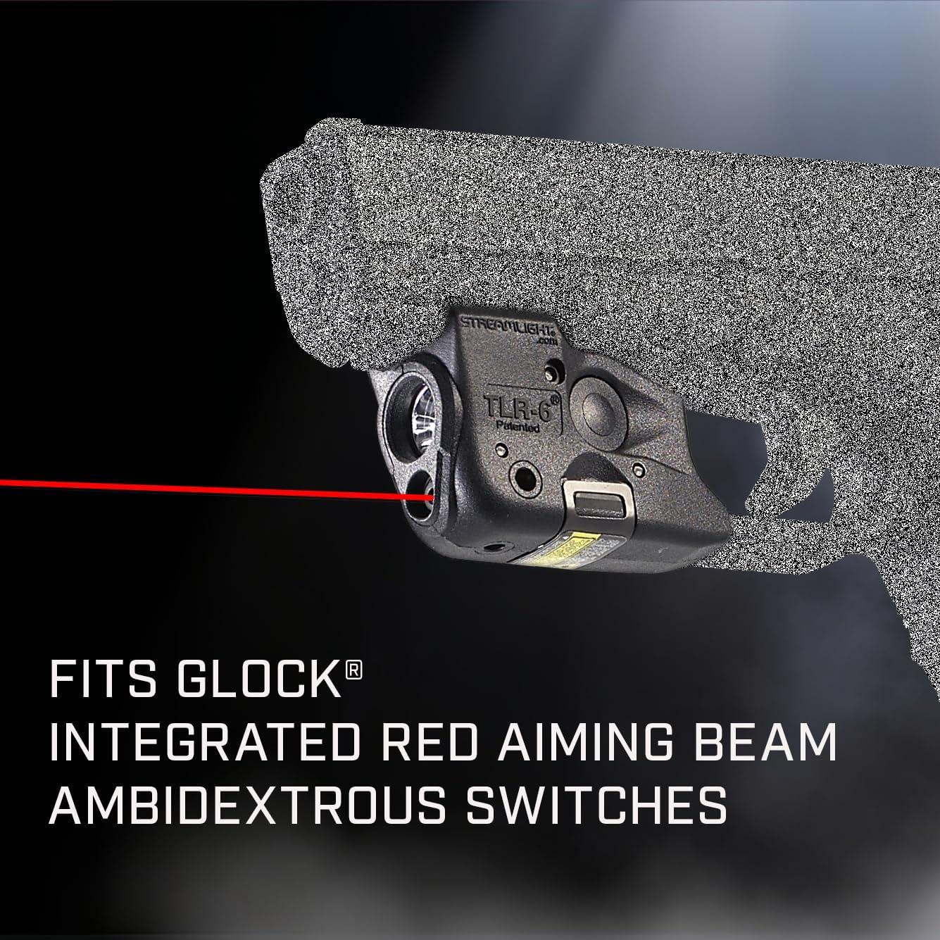 Streamlight 69290 TLR-6 100-Lumen Tactical Weapon Light with Integrated Red Aiming Laser Designed Exclusively and Solely for Select Glock Railed Handguns, Black