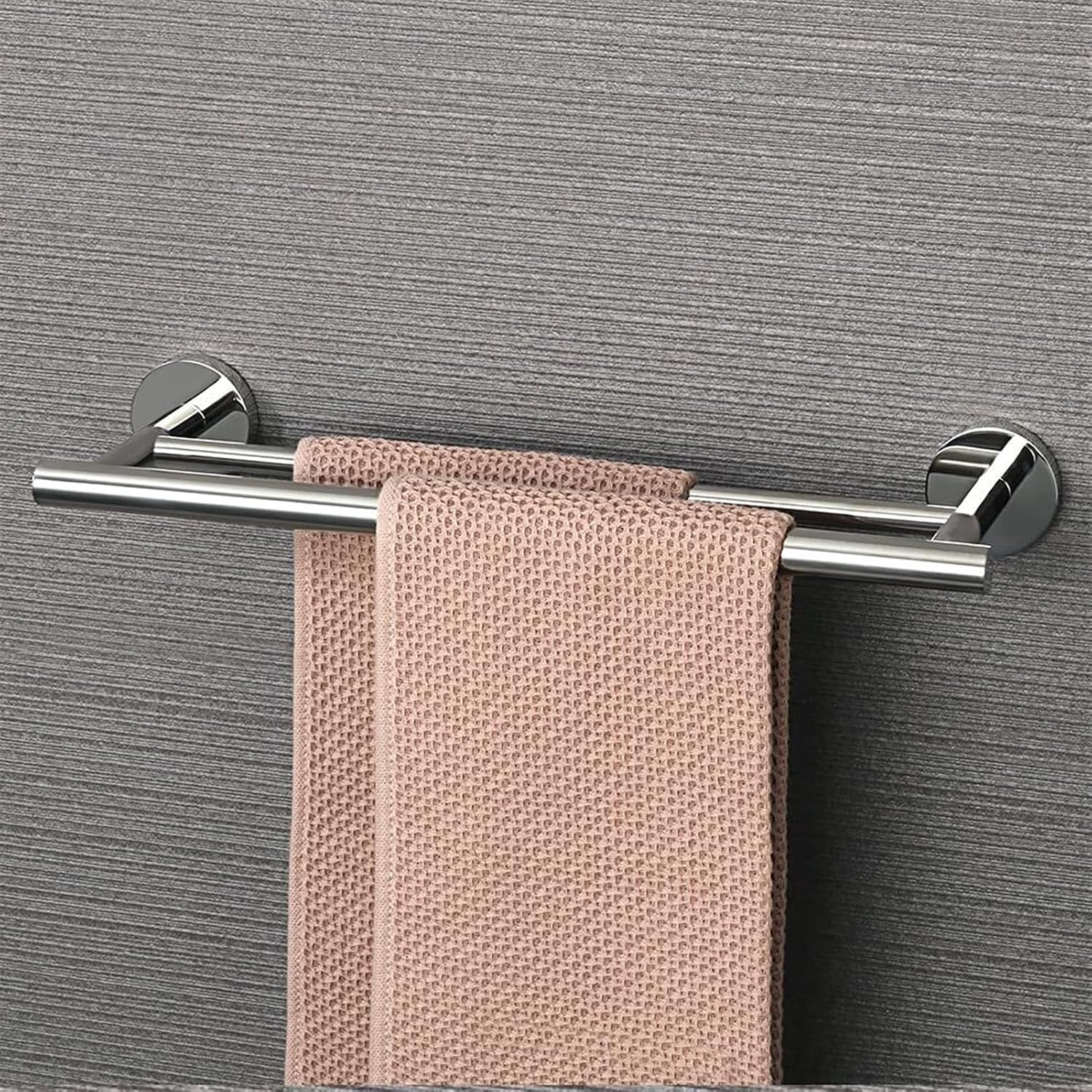 Bathroom Shelves Towel Rail Rack 30cm/40cm Double Towel Rail SUS304 Stainless Steel Bathroom Hand Towel Holder Chrome Towel Bar Ring Wall Mounted Storage