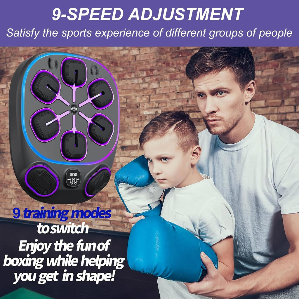 Wall Mounted Boxing Machine, Lights Music Boxing Machine, with Visual Digital Screen,Adjustable Speed Level, for Boxing in Home