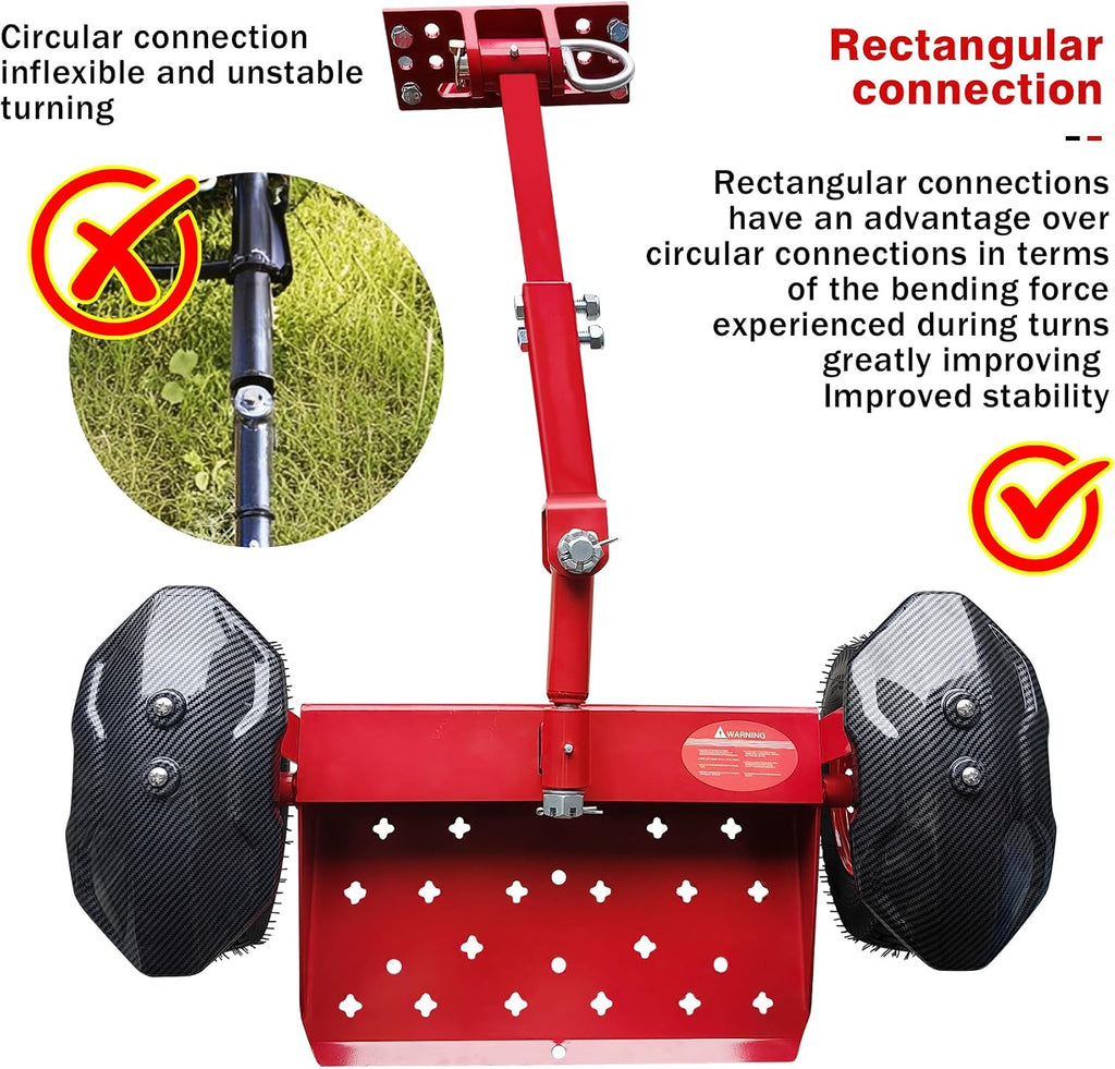 Wheels Lawn Mower Sulky for Lawn and Landscape Professionals,Mower Rear Bracket,Fender Design for Lawn and Landscape Professionals (Red)