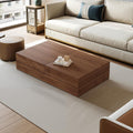 Mid-Century Modern Farmhouse 47.2-81.8' Expandable Coffee Table，Adjustable Center Table with Large Storage for Living Room, Walnut