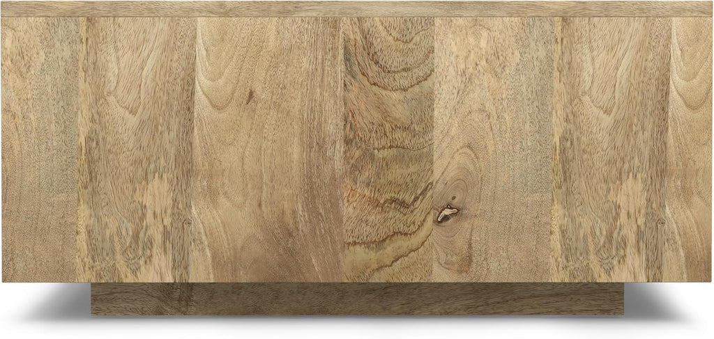 SIMPLIHOME Lockhart Square Coffee Table - 30 inch Wide Solid Mango Wood Living Room Table in Natural, Modern Cocktail Table for Family Room with Large Surface and Low Profile, Assembled