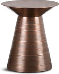 SIMPLIHOME Sheridan Metal Table - 18' Wide x 20' High Solid Metal Round Side Table in Aged Copper, Industrial Accent Table for Living Room, Bedroom, or Office with Sculptural Design, Assembled