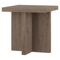 Henn&Hart 22' Scandinavian Square Wooden End Table, Side Table, Nightstand with X-Base for Living Room, Office, Family Room, or Bedroom, Weathered Gray