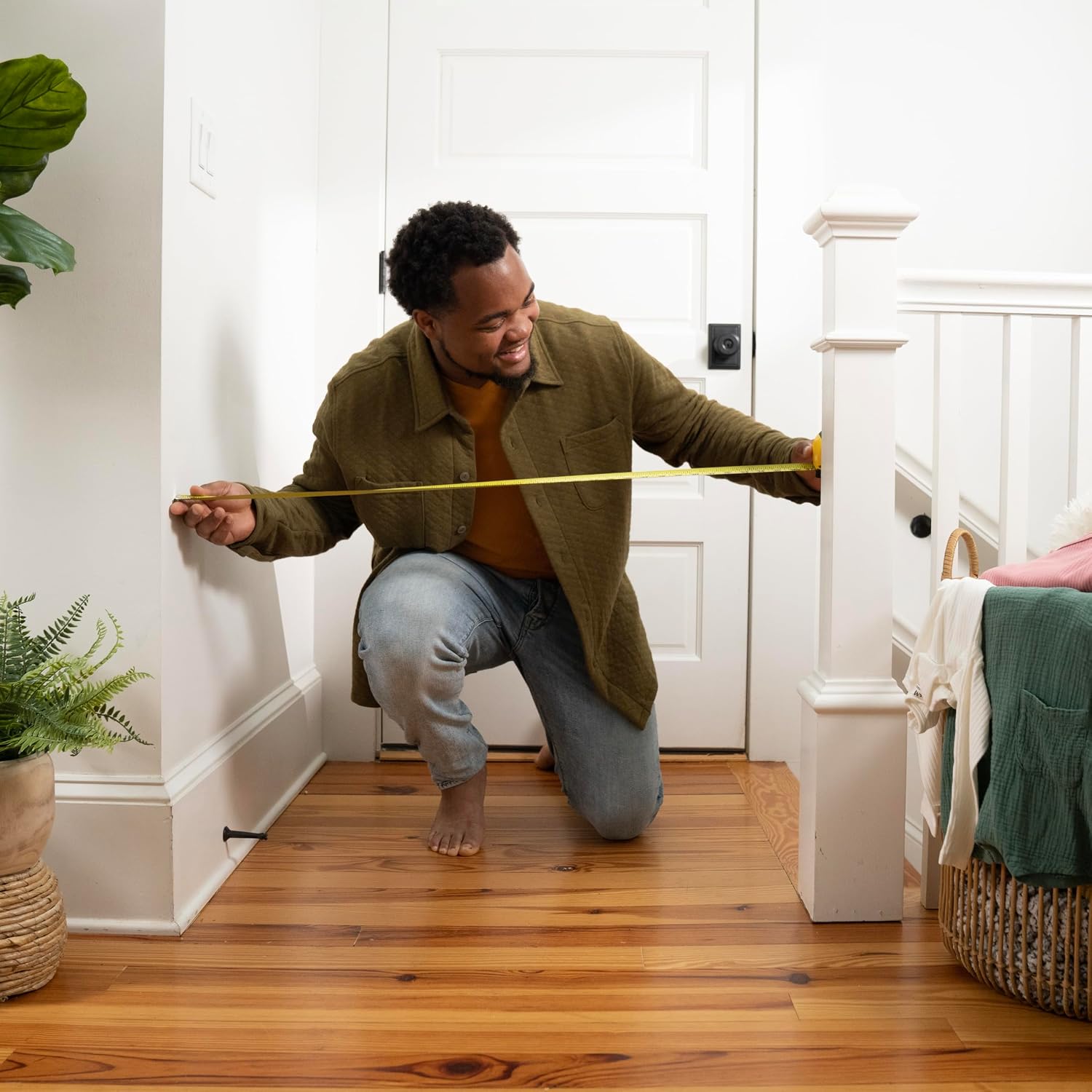Summer Infant West End Extra Wide Safety Pet and Baby Gate, 36'-60' Wide, 30' Tall, Pressure or Hardware Mounted, Install Wall to Wall in Doorway, Auto Close Walk-Thru Door - Oak Wood and Metal