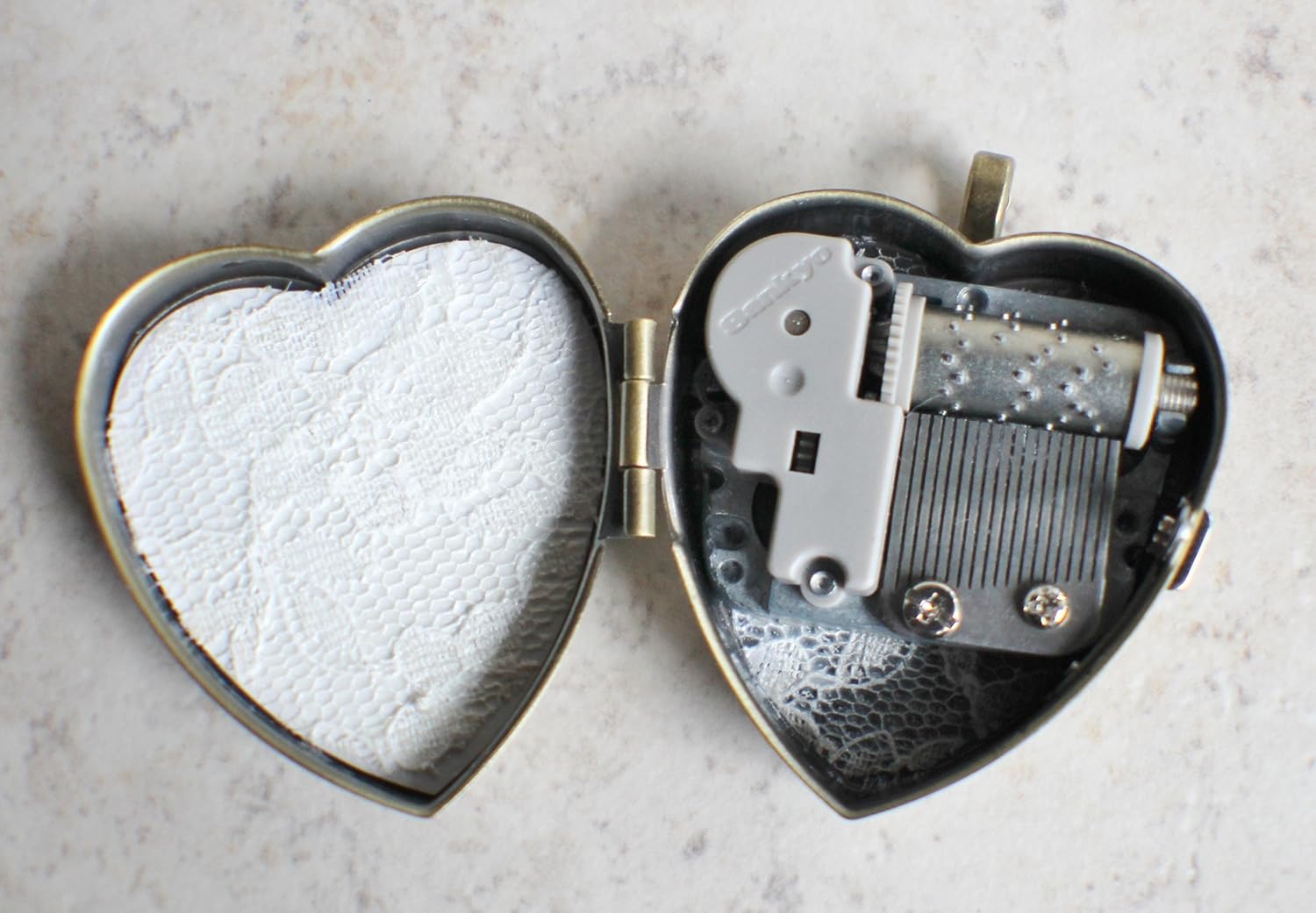 Sapphire Blue Opal Music Box Locket
