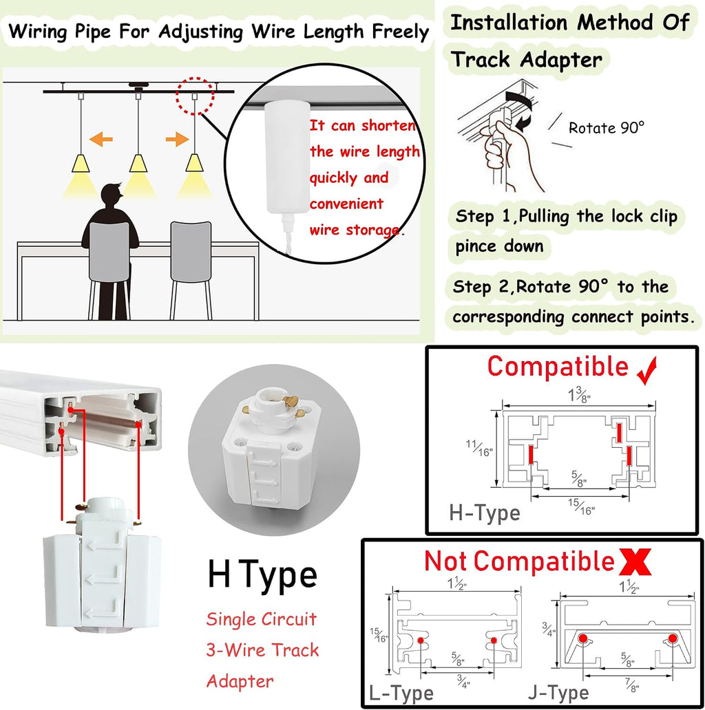 Set Three Adjusted Cable Halo Track Lamp White Globe Metal Shade Modern Pendant Lighting for Kitchen Dining Room(No Bulb, Track)