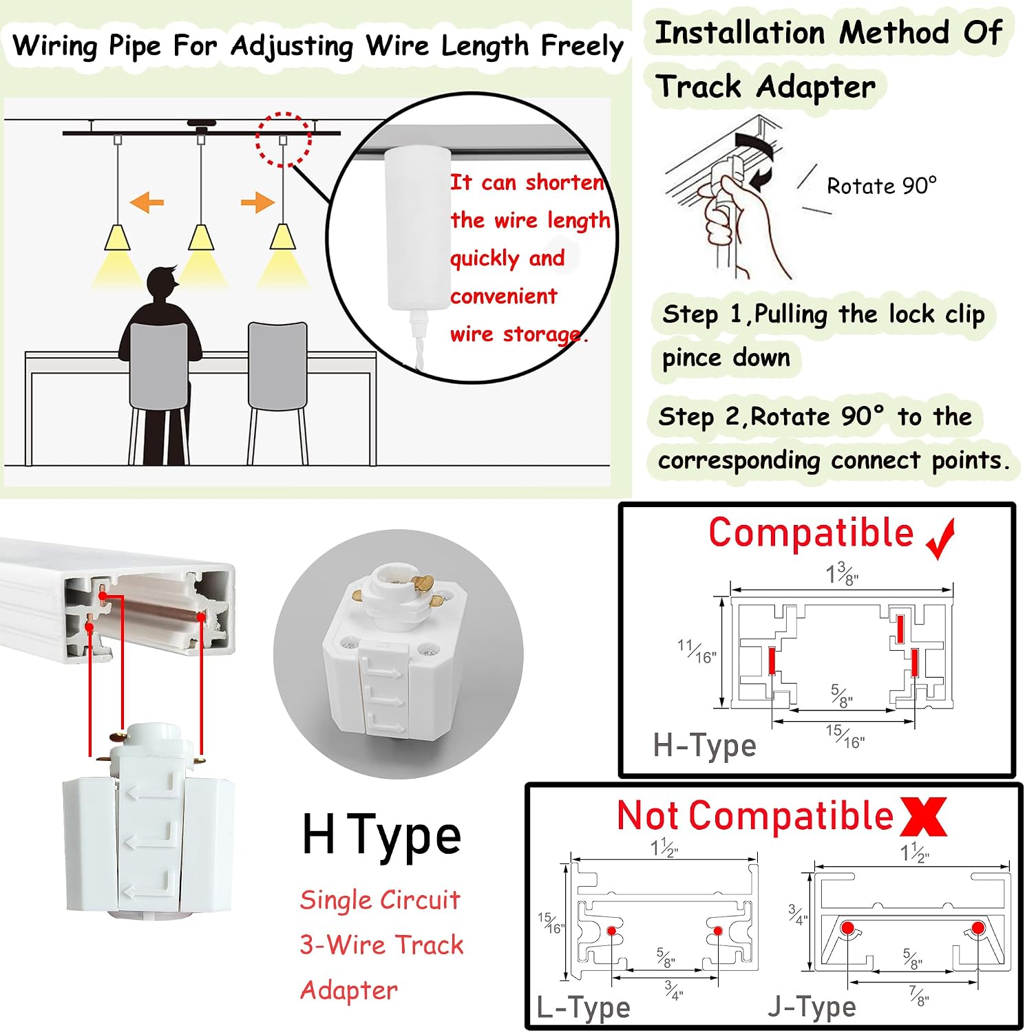 Set Three Adjusted Cable Halo Track Lamp White Globe Metal Shade Modern Pendant Lighting for Kitchen Dining Room(No Bulb, Track)