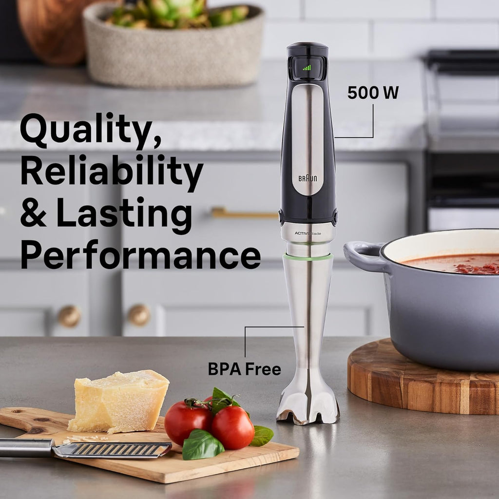 Braun MultiQuick 7 3-in-1 Immersion Blender with Food Processor – Powerful Handheld Electric Stick - Emulsifier for Chopping, Beating & Whisking - Ideal for Soup, Puree, Smoothies & More