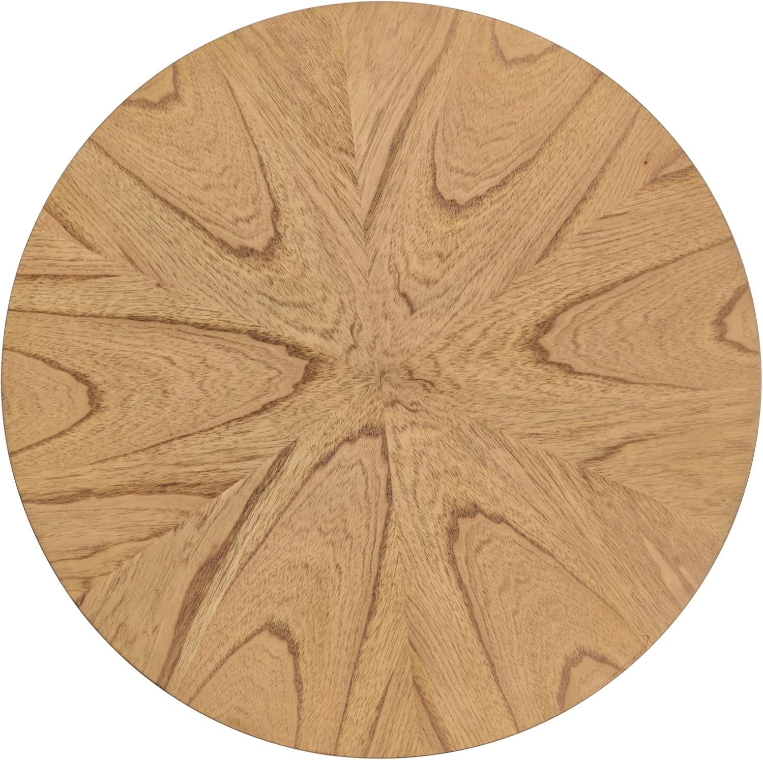 Martin Svensson Home LAX Retro Mid-Century Modern Round Wood End Table, Solid Grain Side Table with Lower Shelf, Small Accent Table for Living Room or Nightstand. Light Wood Blonde.