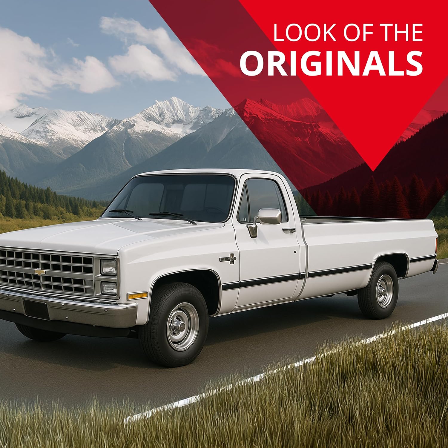 All-Fit Automotive Replacement SB - Square Body Side Molding (2.25') – OEM Grade Black Chrome Trim fits 1973–1987 Chevy C10 Trucks, Silverado, GMC Pickup & Suburban – Easy Install Truck Accessories